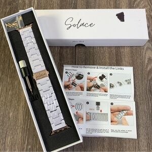 Solace Bands White Matte Perma Watch Band Compatible With Apple Watch